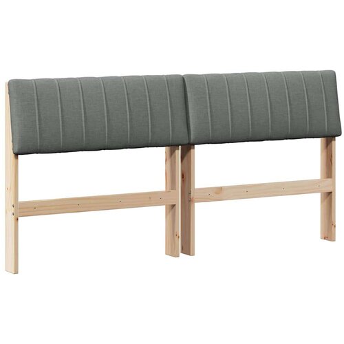 VidaXL tapecirani uzglavlje tamno siva 150 cm čvrsto borovo drvo Slike