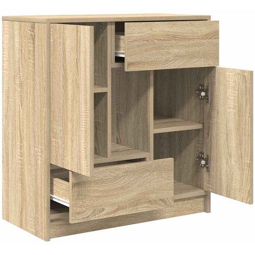  Komoda s ladicama i vratima sonoma hrast 70,5x34x74,5 cm Slike