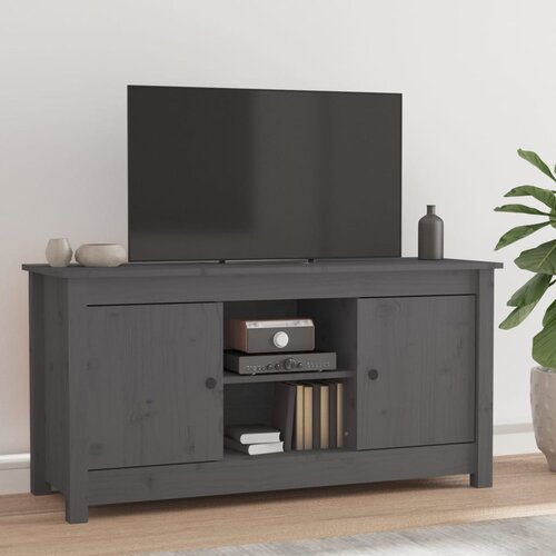The Living Store TV omarica siva 103x36,5x52 cm trdna borovina - TV Omarica, (21375894) Slike