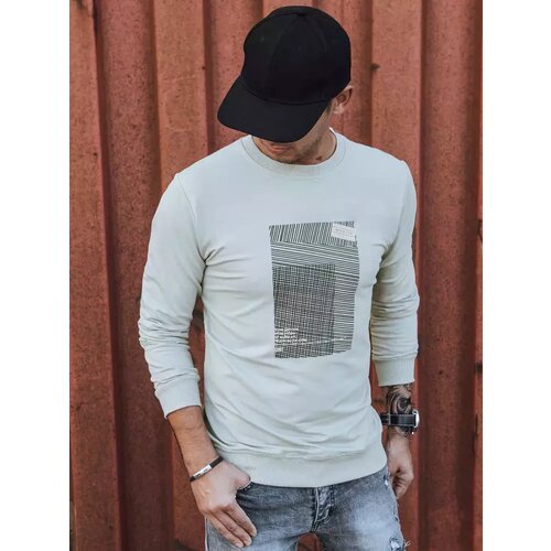 DStreet Bluza męska z nadrukiem beżowa Slike