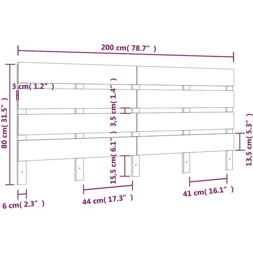  Uzglavlje 200 x 3 x 80 cm od masivne borovine Slike