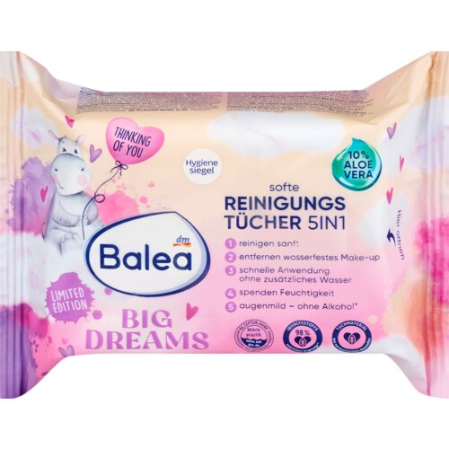 Balea Big Dreams maramice za uklanjanje šminke, 5in1 25 kom Cene