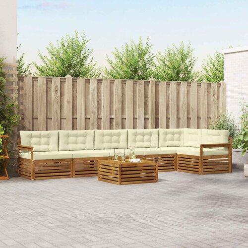  Set vanjskih sofa 7 kom. Prirodna i krem Slike