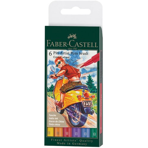  Set Pitt artist brush B 6boja Colour wheel Faber-Castell 167174 blister Cene