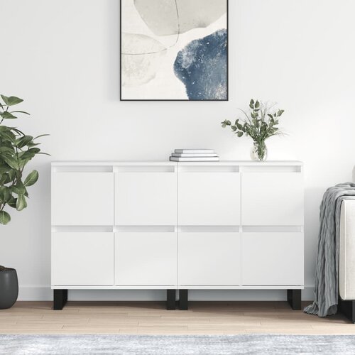 VidaXL Komode sjajne bijele 2 kom od konstruiranog drva Slike