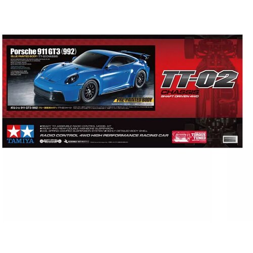 Tamiya RC Model Kit - 1:10 RC Porsche 911 GT3 (992) Blue TT-02 Cene