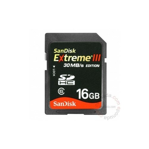 Sandisk SDHC 16GB Extreme III 30mb/s memorijska kartica Slike