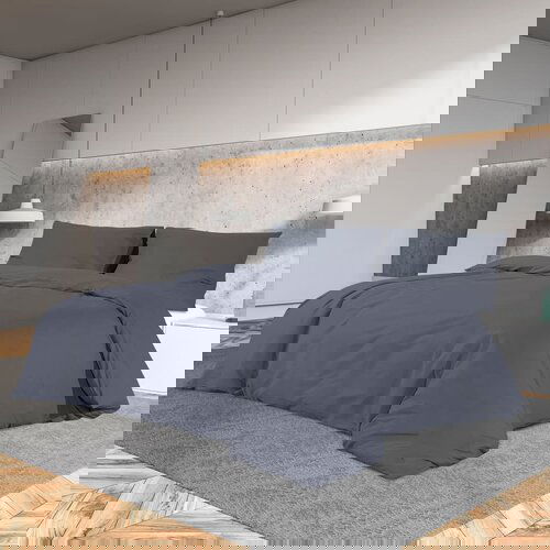VidaXL Set posteljine za poplun antracit 200x200 cm pamučni Slike