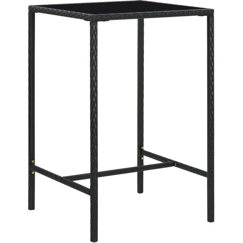 vidaXL Vrtni barski stol crni 70 x 70 x 110 cm od poliratana i stakla Cijene