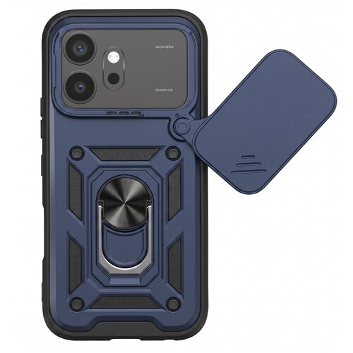 Oem Mayaxess, Ovitek proti Udarcem za Honor 600 z Vrtljivim Pokrovom za Kamero in Obročkom, Nočno modra, (5000275034) Cene