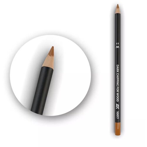 AK Interactive Watercolor Pencil Dark Chipping for wood Cene