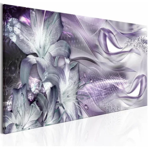  Slika - Lilies and Waves (1 Part) Narrow Pale Violet 150x50