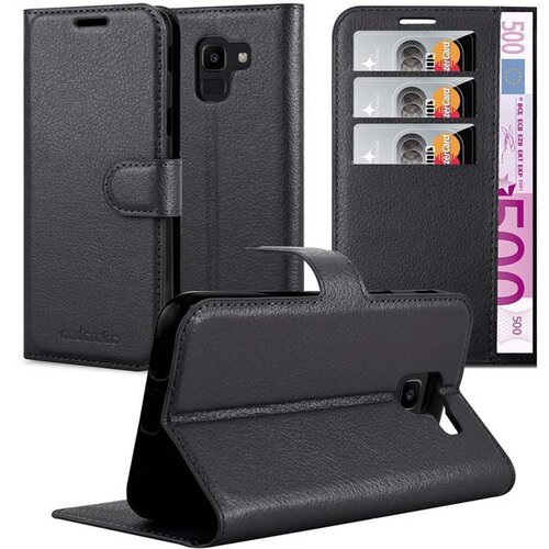 Cadorabo Ohi&scaron;je, združljivo z Samsung Galaxy J6 2018 v oksidna črna - Za&scaron;čitni ovitek z magnetnim zapiranjem, stoječo funkcijo in režo za kartice, (20557106) Cene