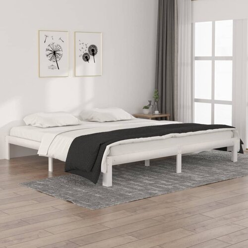  Okvir za krevet od masivne borovine bijeli 200 x 200 cm Cene