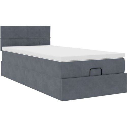 VidaXL otomanski okvir kreveta s madraca tamnosivi 80x200cm bar&amp;scaron;unasti Slike