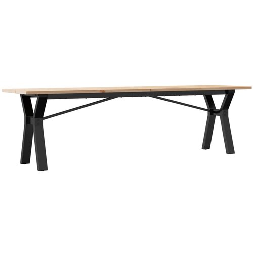 Maison Chic Klubska mizica - kavna mizica - Nizka mizica Y okvir 160x40x45 cm trdna borovina lito železo, (21751971) Slike