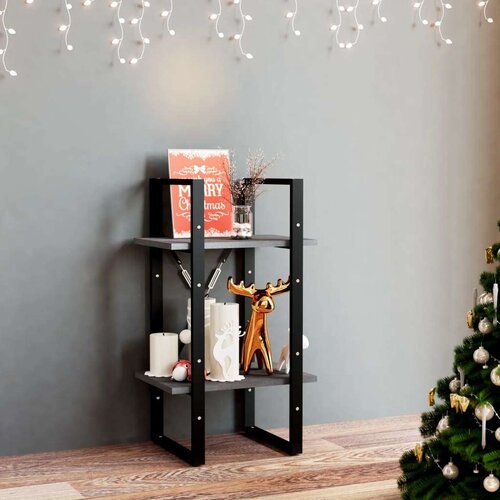 vidaXL ormarić za knjige s 2 razine sivi 40 x 30 x 70 cm od borovine Cijene