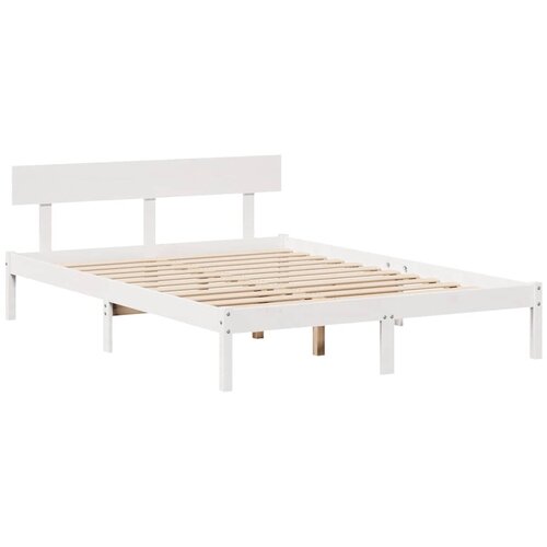  Okvir kreveta bez madraca bijeli 150x200 cm od masivne borovine Slike