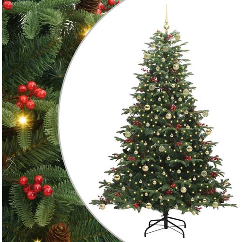 VidaXL Umjetno božićno drvce Zelena 240 cm PVC i Metal i Plastika Slike