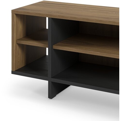 Marckeric Črna/v naravni barvi TV omarica v hrastovem dekorju 160x44x36 cm Cequoia &amp;ndash; Slike