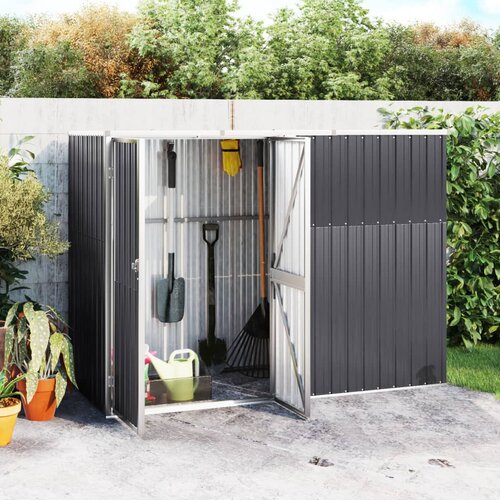 VidaXL Vrtna lopa za orodje antracitna 225x89x161 cm pocinkano jeklo Slike