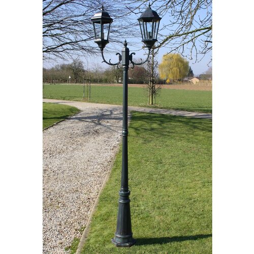 vidaXL Stoječa vrtna svetilka 230 cm temno zelena/črna aluminijasta Cene