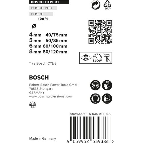 Bosch Komplet EXPERT MultiConstruction CYL-9 burgija 4/5/6/8 mm, 4-delni - 2608900645 Slike