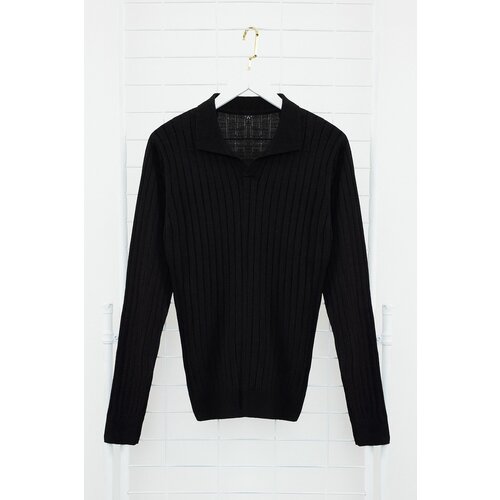 Trendyol Black Slim Polo Neck Plain Knitwear Sweater Cene