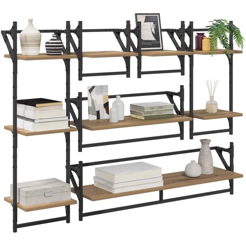  Set zidnih polica Zidne 6 pcs Umjetnički hrast 100 x 25 x 30 cm Slike