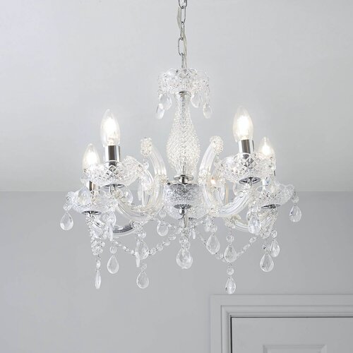 Toolight Klasični luster EBT004-5CP TRANSPARENT Slike