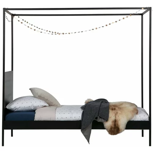 WOOOD Crni krevet s baldahinom Dani, 90 x 200 cm