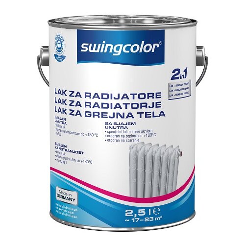 SWINGCOLOR Lak za radiatorje 2 v 1 (2,5 l, barva: sijajno bela) Slike