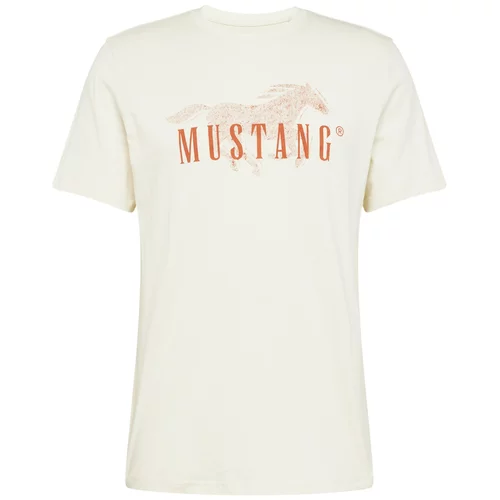 Mustang Majica 'Alex C' ecru / oranžna