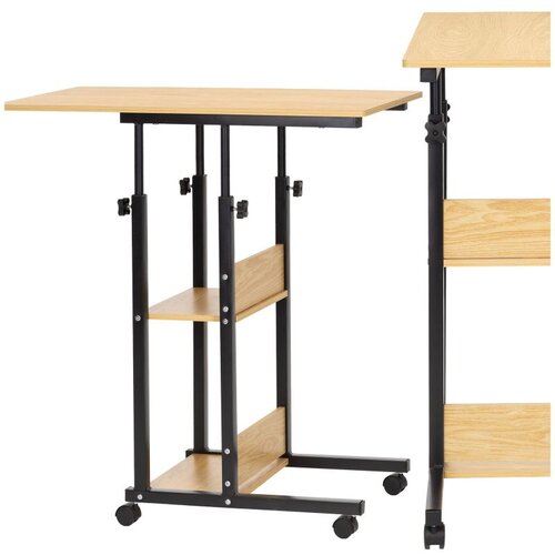  Mobilni stol 73-85 x 40 x 80 cm svijetlosmeđa, crna Cijene