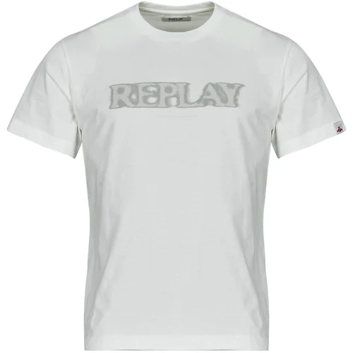 Replay Majice s kratkimi rokavi T SHIRT Bela