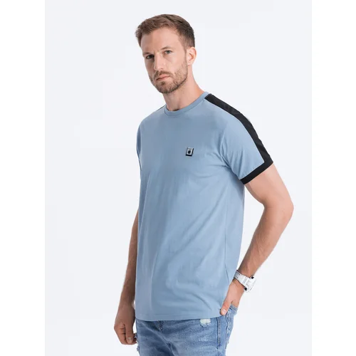 Ombre Men's cotton t-shirt with contrasting inserts