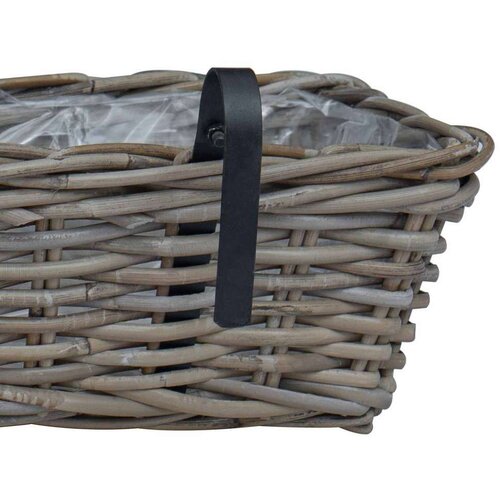  Viseća Ko&amp;scaron;ara za Saksije 2 pcs Siva 48 x 22 x 15 cm Lacak Ratan Slike