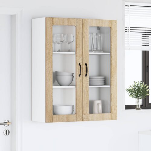  Zidni stakleni ormarić Lucca Hrast sonoma 80 x 31 x 100 cm Slike