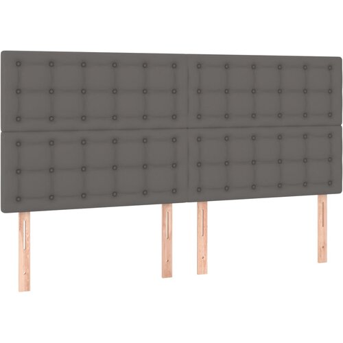  Uzglavlje sivo 160x5x118/128 cm umjetna koža Slike