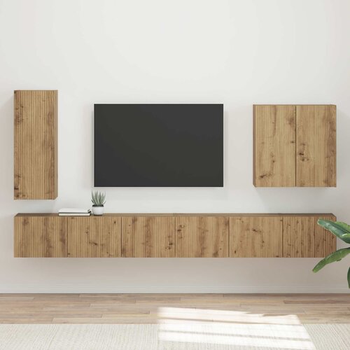  Set zidnog ormarića za TV Zidne 6 pcs Umjetnički hrast Cijene
