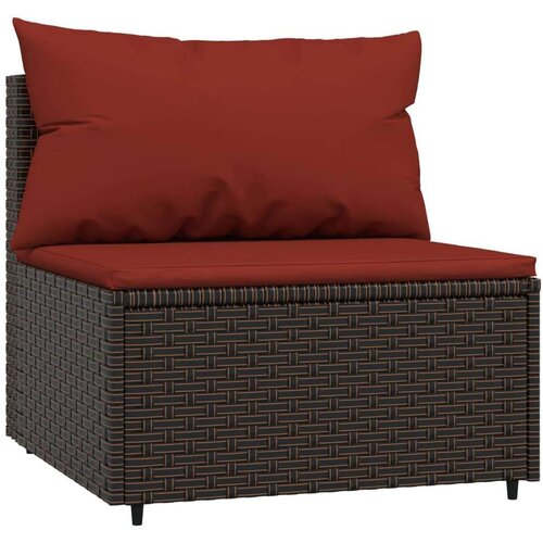  3-dijelna vrtna garnitura od poliratana s jastucima smeđa Cijene