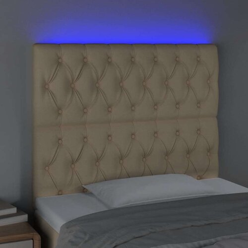  Uzglavlje krem 90x7x118/128 cm od tkanine Slike
