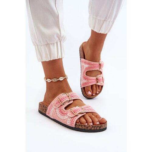 Kesi Women's slippers with cork soles, Pink Fannea Slike