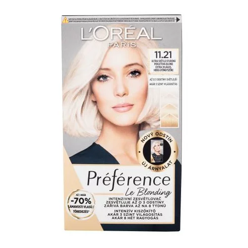 L'Oréal Paris Préférence Le Blonding intenzivan posvjetljivač kose 1 kom Nijansa 11.21 ultra light cold pearl blonde za ženske true