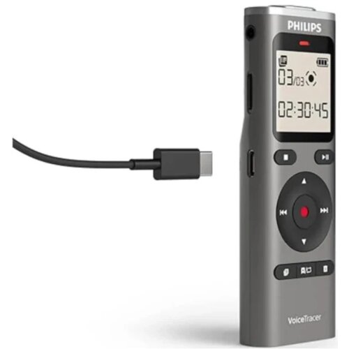 Philips Diktafon DVT1170 Mono,8GB,LCD 2x AAA,siva,USP C,USB 2.0 Slike