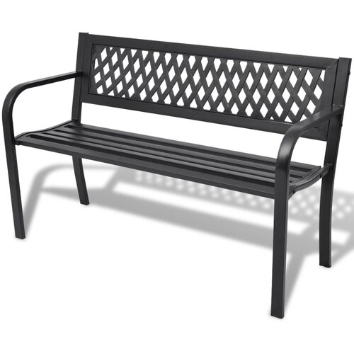 VidaXL Vrtna klop 118 cm jeklo črne barve Slike