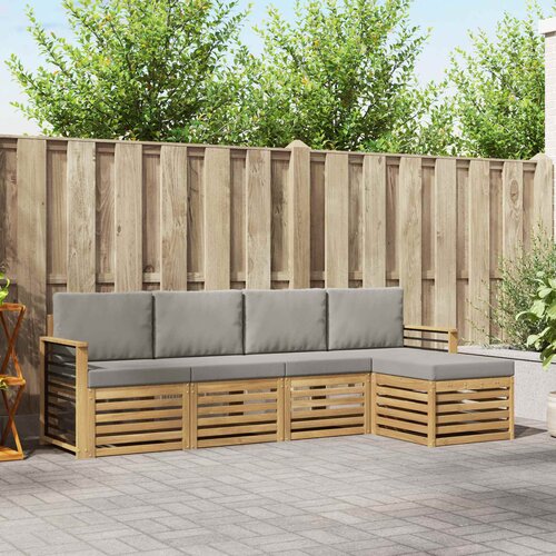  Set vanjskih sofa 5 pcs Bijela i svjetlosiva Cijene