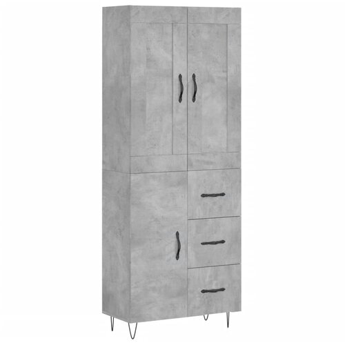 vidaXL Visoka komoda betonsko siva 69,5x34x180 cm inženirski les, (20805960) Cene