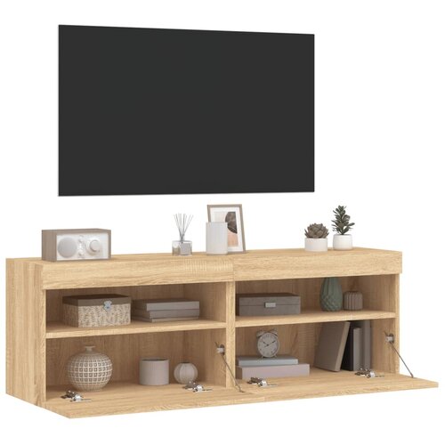 Zidni TV ormarići LED 2 kom boja hrasta sonome 60x30x40 cm Slike