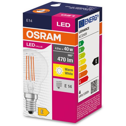 Osram žarnica led value p filament 4W=40W/827 E14 Cene